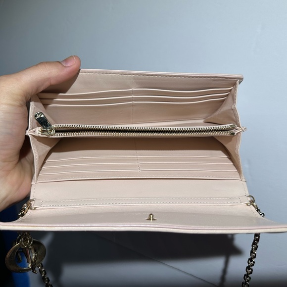 Lady Dior Lambskin Wallet on a chain with Dior Charm Powder Pink - Picture 8 of 16